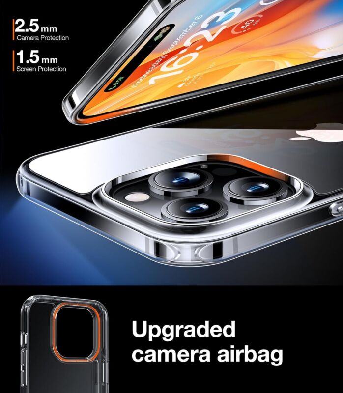 TORRAS Crystal Clear for iPhone 15 Pro Case, Ultra-Thin [Non-Yellowing] [Military Protection] Slim Fit Silicone TPU Cover for iPhone 15 Pro Phone Case, Soft, Clear, 6.1 inch : Cell Phones & Accessories