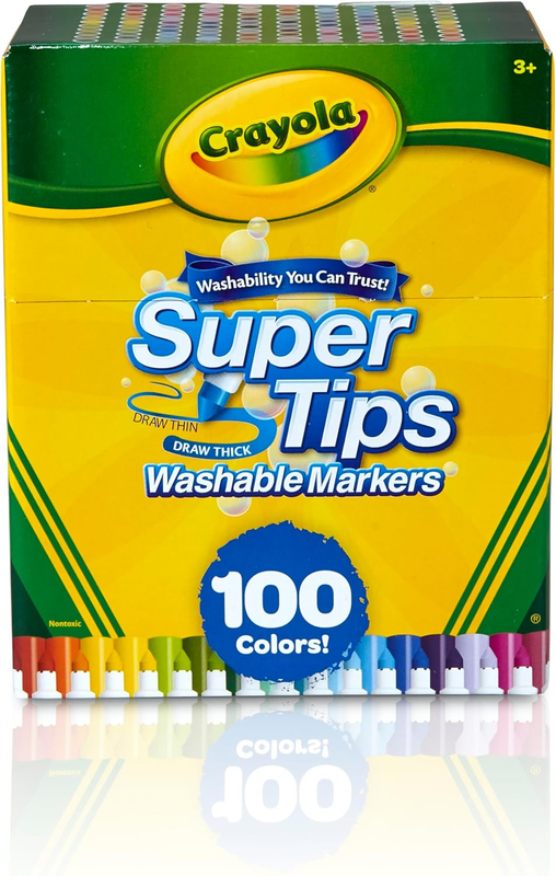 Crayola Super Tips Marker Set 100ct Washable Fine Point Markers for Kids & Adult