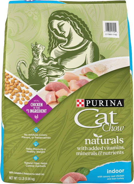 Purina Cat Chow Hairball, Healthy Weight, Indoor, Natural Dry Cat Food, Naturals Indoor - 13 lb. Bag : Pet Supplies