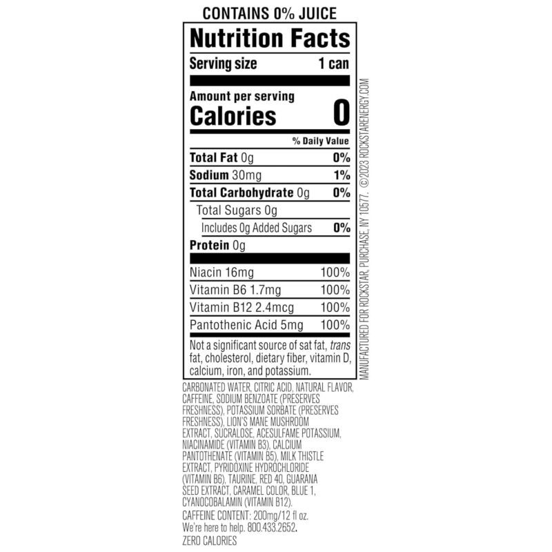 Rockstar Focus, Mixed Berry, 12 Fl Oz Cans (Pack of 12) : Grocery & Gourmet Food