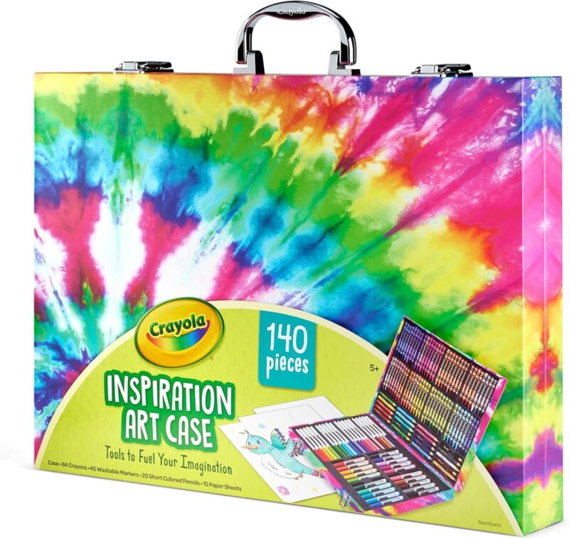 Crayola Inspiration Art Case Coloring Set - Tie-Dye (140ct), Art Supplies Set For Kids, Easter Basket Stuffer, Gift for Girls & Boys, Ages 5+ [Amazon Exclusive] : Toys & Games