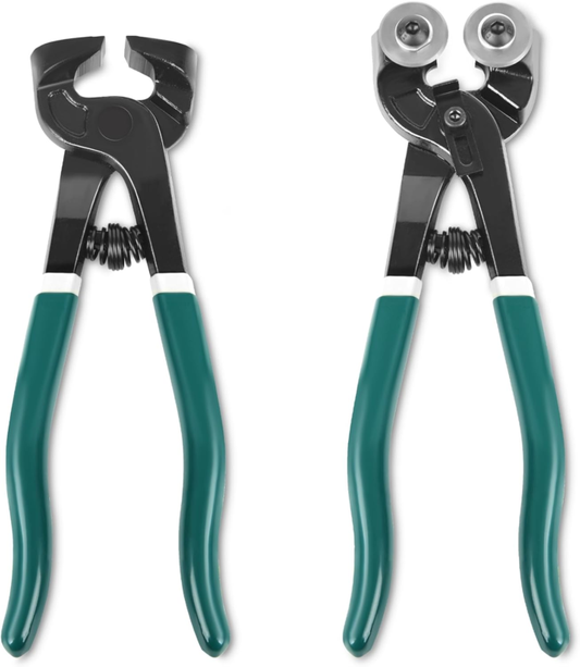 GINWORD 2Pcs Glass Tile Nippers Set,Heavy Duty Wheeled Glass Mosaic Nipper & Hd Ceramic Tile Nipper, Professional Mosaic Cutter Tool for Cutting Glass Mosaic, Ceramics,Stone, Metal (2Pcs) - Amazon.com