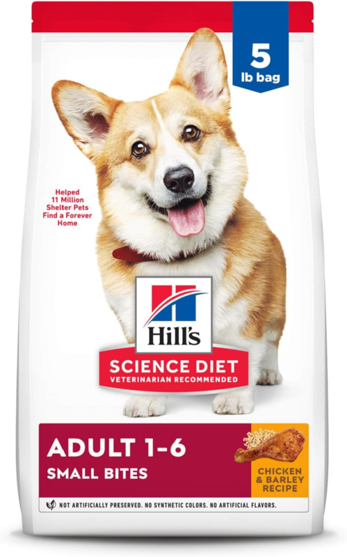 Hill's Science Diet Adult 1-6, Adult 1-6 Premium Nutrition, Small Kibble, Dry Dog Food, Chicken & Barley, 5 lb Bag : Pet Supplies