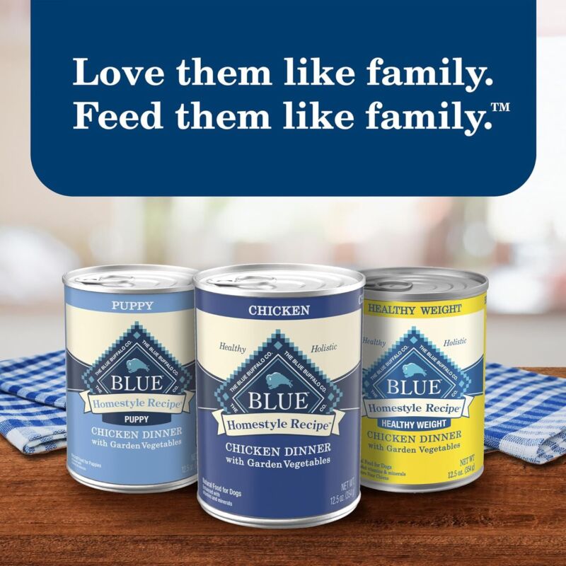 Blue Buffalo Homestyle Recipe Adult Wet Dog Food, Made with Natural Ingredients, Chicken Dinner With Garden Vegetables, 12.5-oz Can (Pack of 12): Pet Supplies: Amazon.com