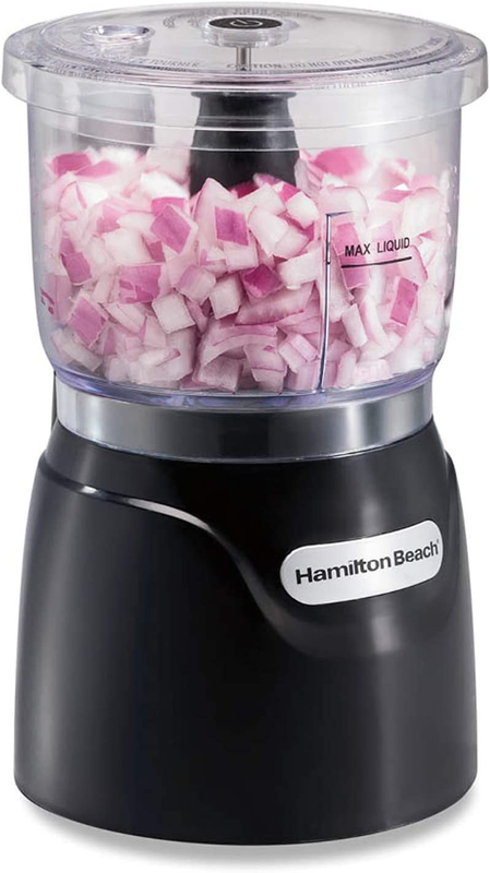 Hamilton Beach Electric Vegetable Chopper & Mini Food Processor, 3-Cup, 350 Watts, for Dicing, Mincing, and Puree, Black (72850): Home & Kitchen