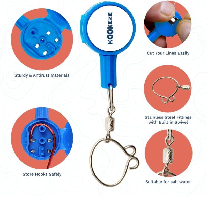 HOOK-EZE 2023 Updated Design Fishing Gear Knot Tying Tool | Pack of 2 | Protect from Fish Hooks | Tie Fishing Knots Easily | Cool Gadgets | Ice & Fly Fishing Gifts for Beginner Anglers - Purple : Sports & Outdoors