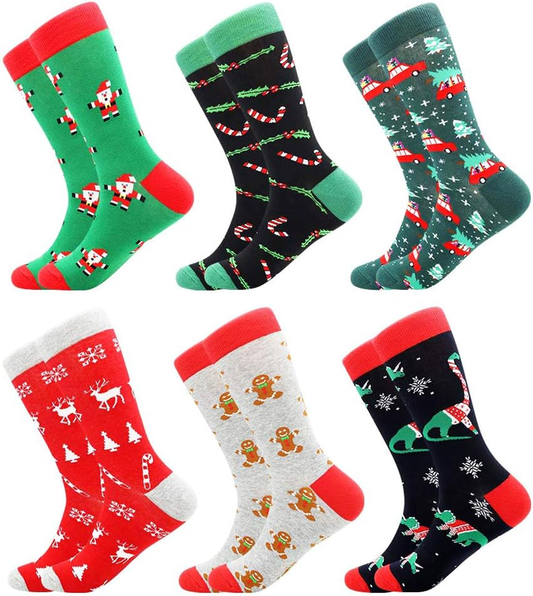 BISOUSOX Mens Christmas Socks Crazy Funny Dress Colorful Novelty Warm Winter Socks Christmas Gifts for Men Women : Clothing, Shoes & Jewelry