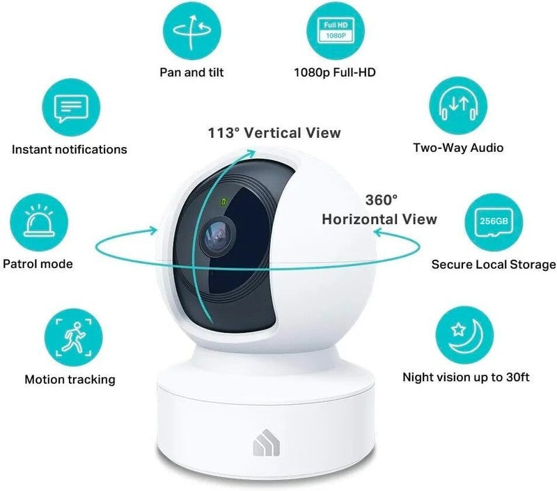Kasa Indoor Pan/Tilt Smart Security Camera, 1080p HD Dog-Camera,2.4GHz with Night Vision,Motion Detection for Baby and Pet Monitor, Cloud & SD Card Storage, Works with Alexa& Google Home (EC70), White : Electronics