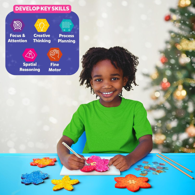 Skillmatics Poke-in Art - Flower Bouquet, Mess-Free Fun for Kids, DIY Craft Kits, Creative Activity, Gifts for Girls & Boys Ages 4, 5, 6, 7, 8, 9 : Toys & Games