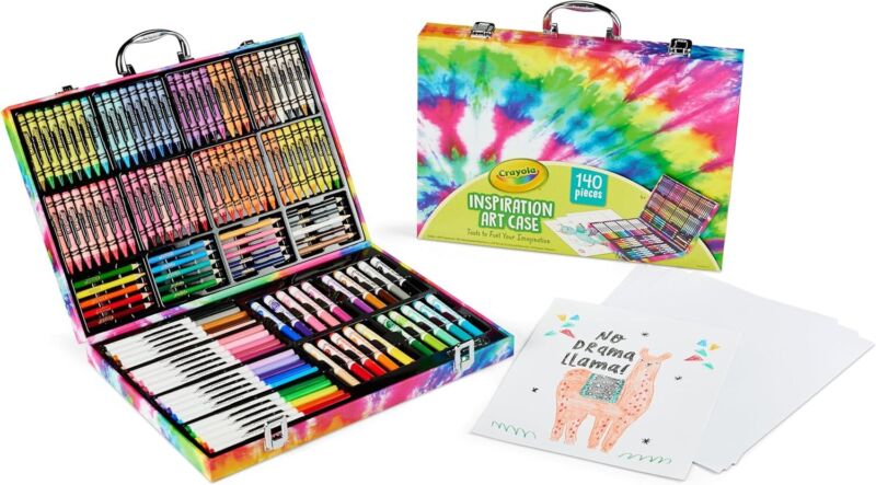 Crayola Inspiration Art Case Coloring Set - Tie-Dye (140ct), Art Supplies Set For Kids, Easter Basket Stuffer, Gift for Girls & Boys, Ages 5+ [Amazon Exclusive] : Toys & Games