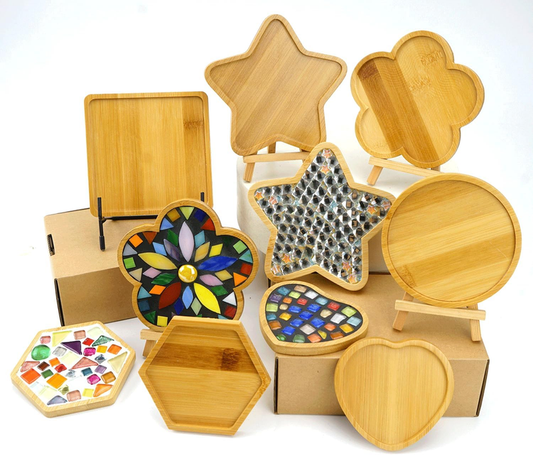 Lanyani 6pcs Wooden Mosaic Base, Various Shapes Substrates for Mosaic Crafts DIY Mosaic Tiles Coaster Base… : Arts, Crafts & Sewing