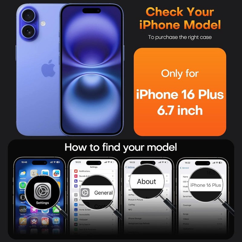 TAURI 3 in 1 for iPhone 16 Plus Case, Compatible with MagSafe [Not-Yellowing] with 2X Screen Protectors, Military-Grade Protection, Slim Magnetic Phone Case for 16 Plus 6.7", Clear : Cell Phones & Accessories
