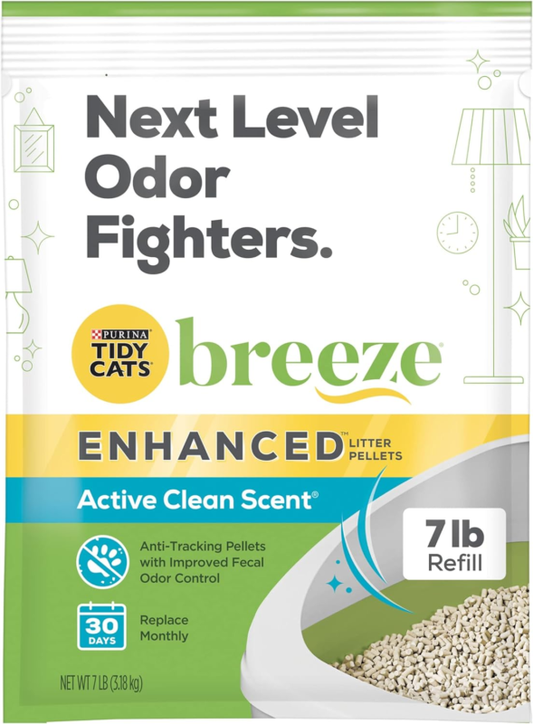 Purina Tidy Cats Scented Litter Pellets, Breeze Enhanced Refill Litter Pellets in Recyclable Box - (Pack of 4) 7 lb. Bags : Pet Supplies