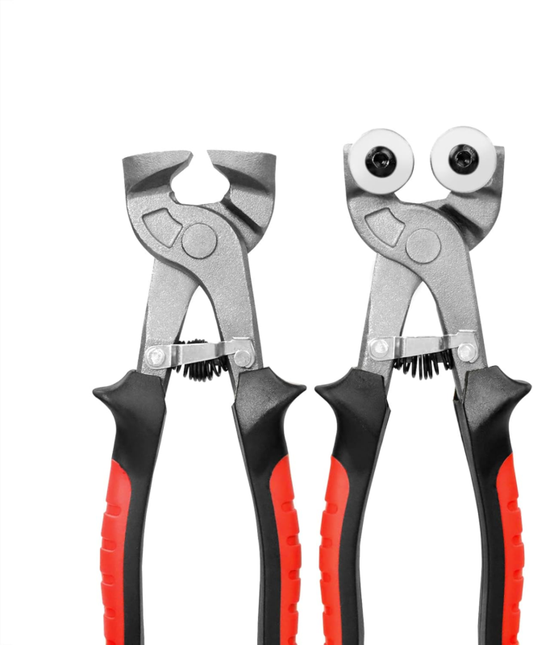 TILER 2-Piece Tile Nippers Set Glass Mosaic & Ceramic Cutter with Soft-Grip Hand