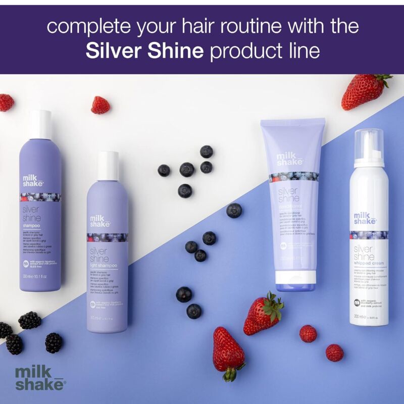 milk_shake Silver Shine Purple Shampoo 10.1 Fl Oz + Silver Shine Purple Conditioner 8.4 Fl Oz - Blonde Shampoo and Conditioner for Brassy Hair : Beauty & Personal Care