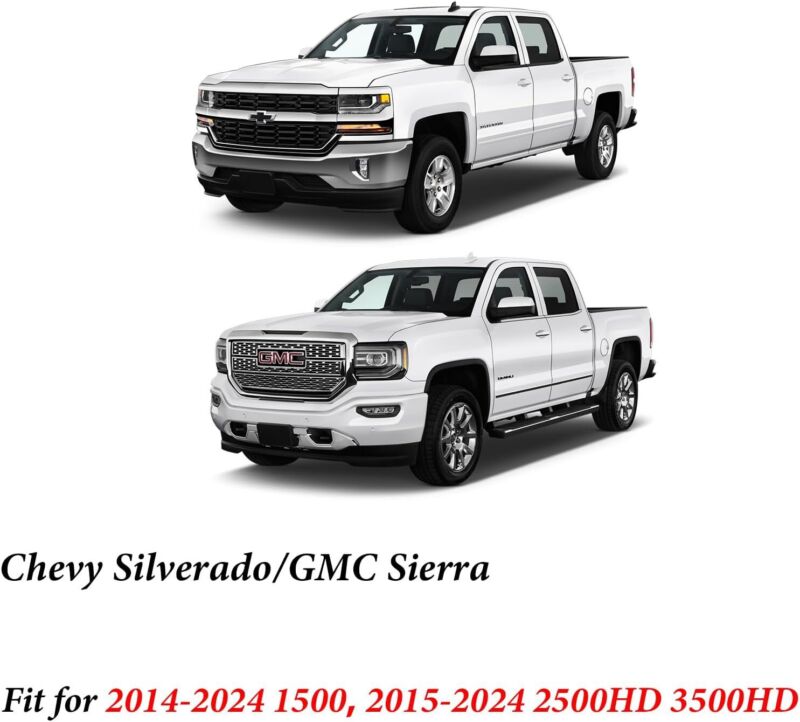 Coverado Chevy Silverado Seat Covers, Faux Leather Seat Covers Fit for Chevy Silverado GMC Sierra 2007-2025 1500, 2015-2025 2500HD 3500HD Crew Double Extended Cab (Front, Black) : Automotive