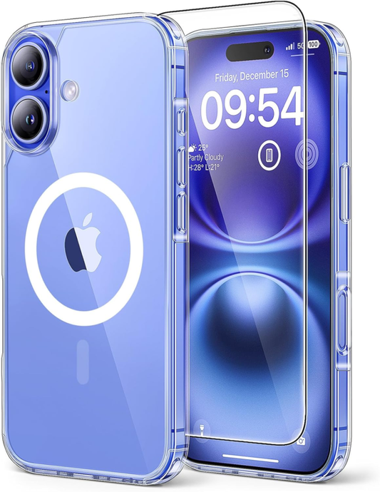 TAURI 3 in 1 for iPhone 16 Plus Case, Compatible with MagSafe [Not-Yellowing] with 2X Screen Protectors, Military-Grade Protection, Slim Magnetic Phone Case for 16 Plus 6.7", Clear : Cell Phones & Accessories