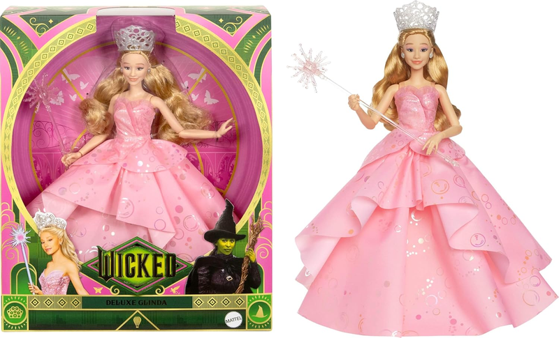 Mattel Universal Wicked Deluxe Glinda Fashion Doll & Accessories Including Crown & Scepter, Movie-Inspired Look with Posability : Ariana Grande: Toys & Games