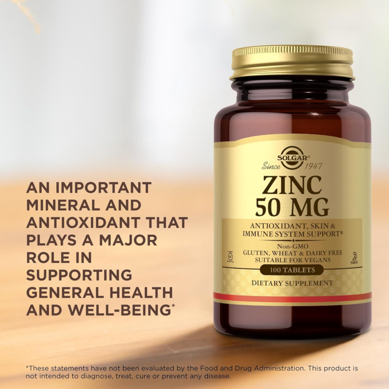 Solgar, Zinc 50 Mg, 100 Tablets : Health & Household