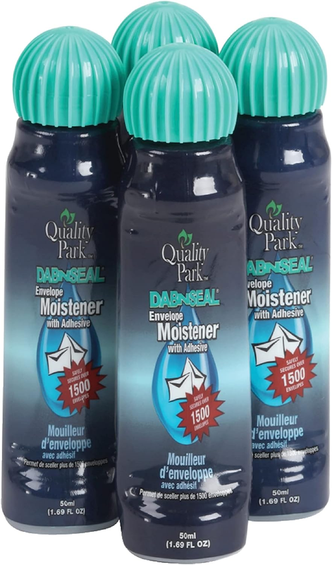 Quality Park Dab-N-Seal Envelope Moistener with Adhesive, 50ML Bottle, 4 Pack (46071) : Office Products