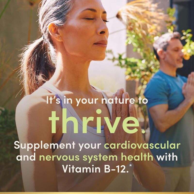 Nature's Bounty Vitamin B12 1000 mcg Supplements, Supports Energy Metabolism, 200 Coated Tablets : Health & Household