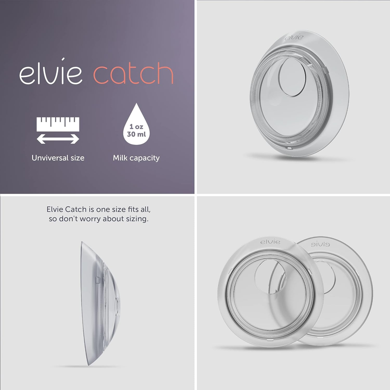Elvie Catch Milk Collection Shells | Set of Two Discreet Leak-Protection Silicone Cups, Reuse Your Milk| Reusable Breast Shells Collect Up to 1oz | No More Wasted Milk or wasteful Breast Pads : Baby