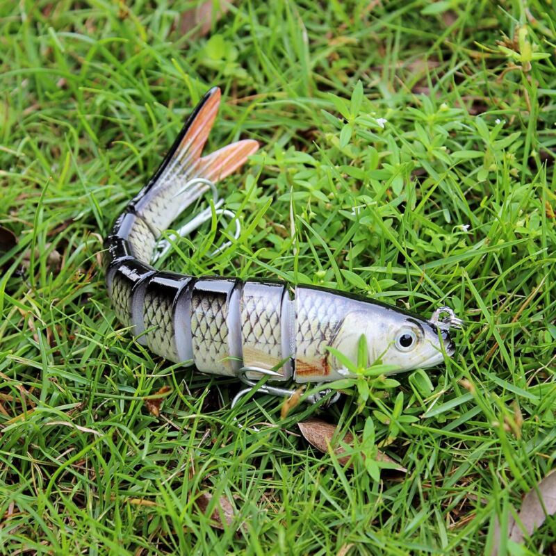 TRUSCEND Fishing Lures for Bass Trout Multi Jointed Swimbaits Slow Sinking Bionic Swimming Lures Bass Freshwater Saltwater Bass Lifelike Fishing Lures Kit : Sports & Outdoors