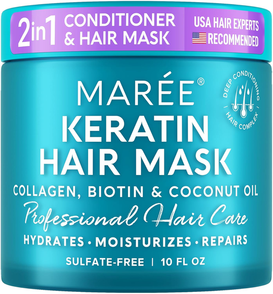 MAREE Hair Mask for Damaged Hair - Keratin Treatment Conditioner - Extremely Deep Conditioning Mask, Hydrating & Repairing, Keratina Mascarilla Para el Cabello : Beauty & Personal Care