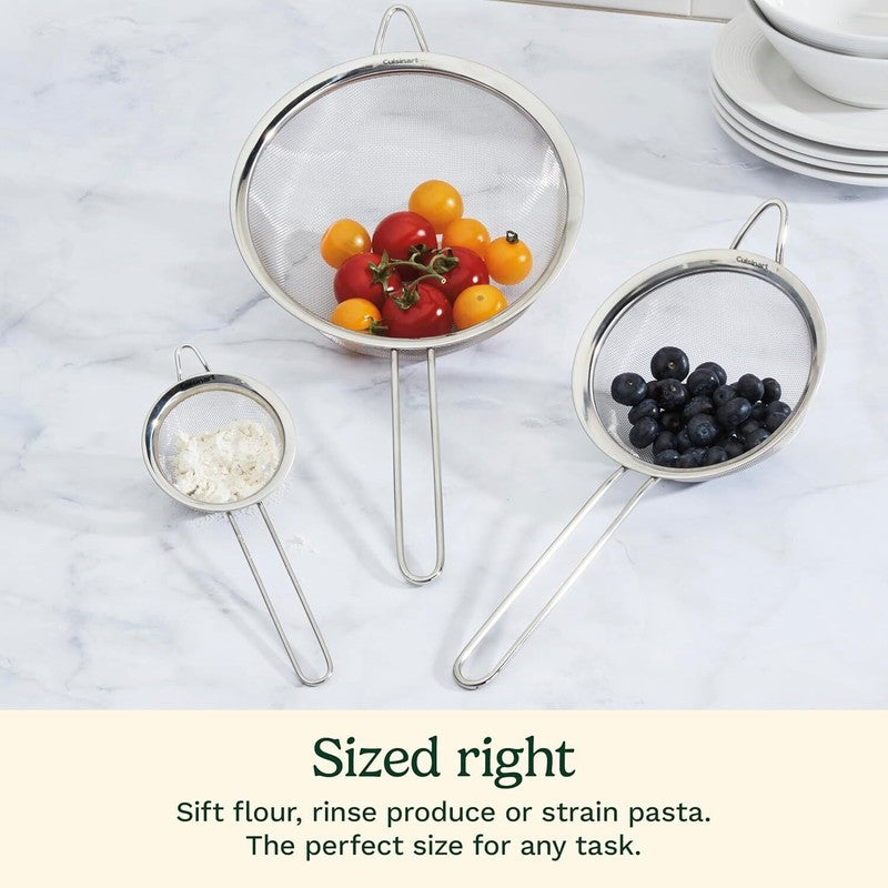 Cuisinart Mesh Strainers, 3 Count (Pack of 1) Set, CTG-00-3MS Silver: Home & Kitchen