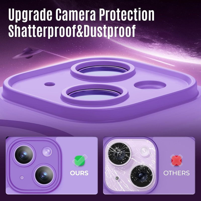Symcele Designed for iPhone 15 Case, Compatible with MagSafe, with Privacy Screen Protectors X2, [Camera Protection] [15FT Military Drop Protection] Shockproof Phone Case, 6.1", Light Purple : Cell Phones & Accessories