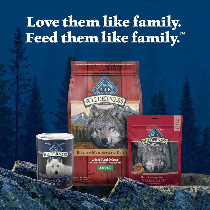 Blue Buffalo Wilderness Natural High Protein Wet Food for Senior Dogs, Turkey & Chicken, 12.5-oz Cans, 12-Count