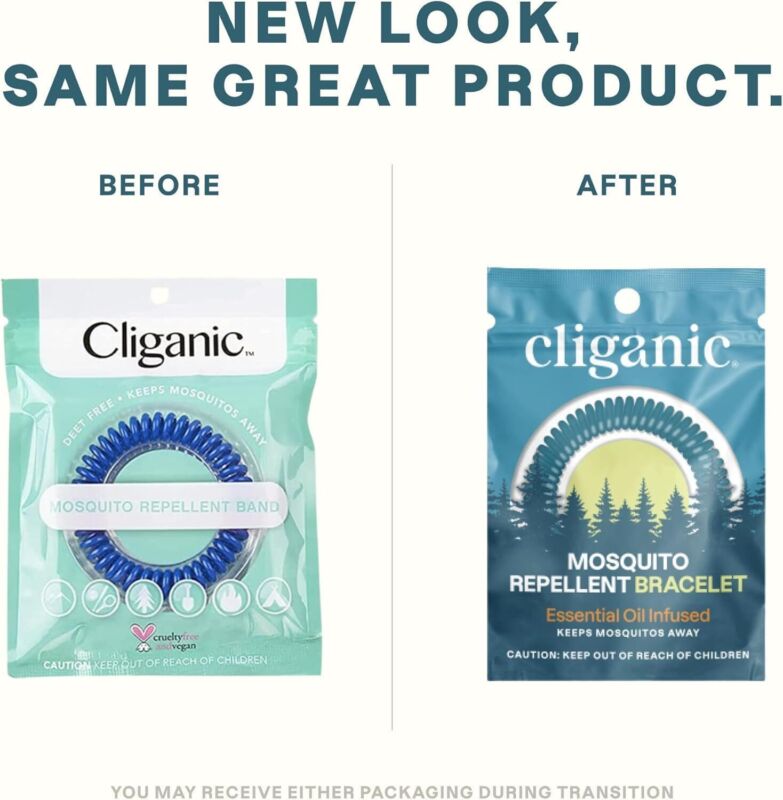 Cliganic 10 Pack Mosquito Repellent Bracelets, DEET-Free Bands, Individually Wrapped (Packaging May Vary) : Health & Household