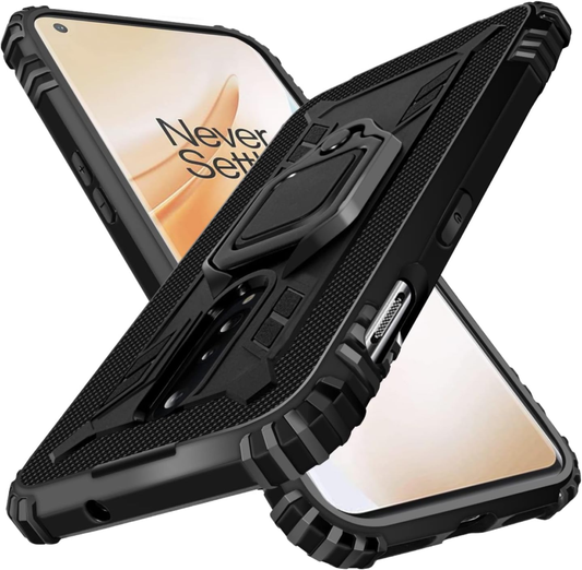 Shields Up OnePlus 8 Case with Kickstand Shockproof Slim Lightweight Black Cover
