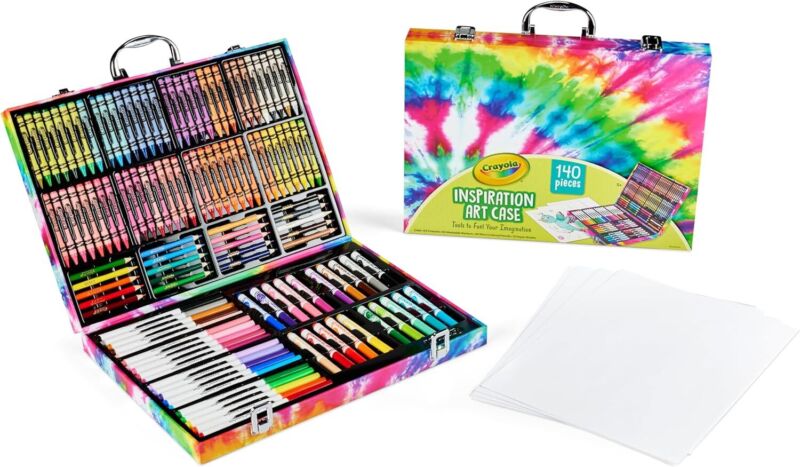 Crayola Inspiration Art Case Coloring Set - Tie-Dye (140ct), Art Supplies Set For Kids, Easter Basket Stuffer, Gift for Girls & Boys, Ages 5+ [Amazon Exclusive] : Toys & Games
