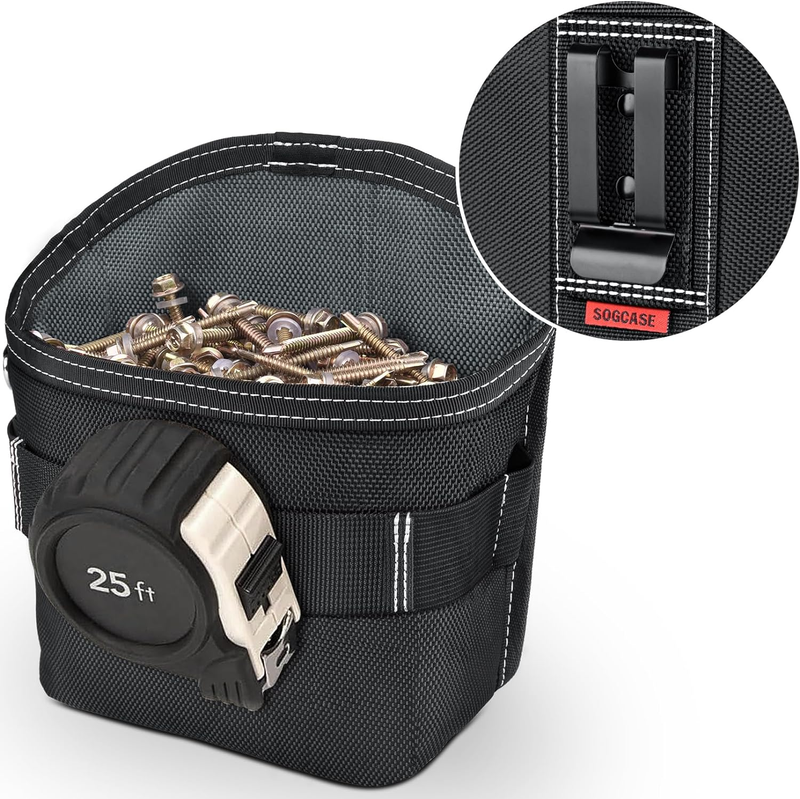SOGCASE Tool Pouch Nails Screws Bag with Belt Clip (XL, Black) - Amazon.com