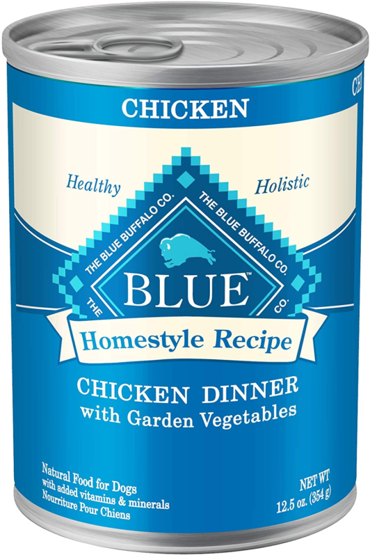 Blue Buffalo Homestyle Recipe Adult Wet Dog Food, Made with Natural Ingredients, Chicken Dinner With Garden Vegetables, 12.5-oz Can (Pack of 12): Pet Supplies: Amazon.com