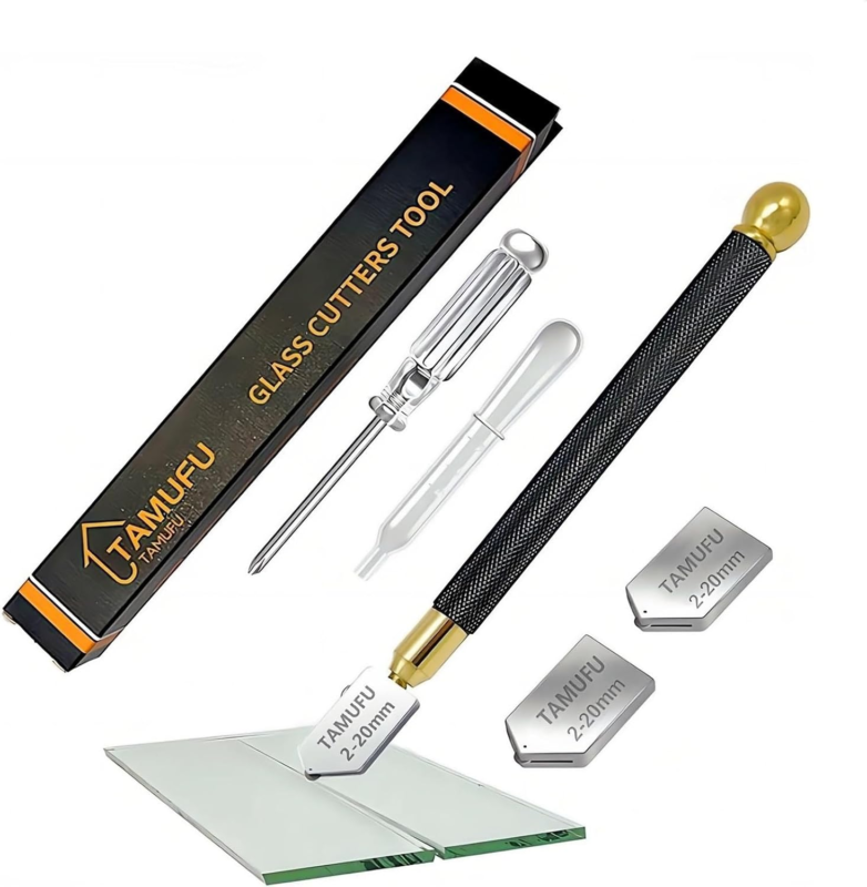 Glass Cutters Tools 2-20mm for Thick Glass Tiles Mirror Mosaic Cutting- Glass Cutting Tool with Automatic Oil Feed, Glass Cutter with Ergonomic Handle and 3 Carbide Tips - Amazon.com