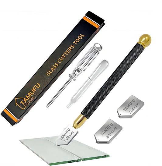 Glass Cutters Tools 2-20mm for Thick Glass Tiles Mirror Mosaic Cutting- Glass Cutting Tool with Automatic Oil Feed, Glass Cutter with Ergonomic Handle and 3 Carbide Tips - Amazon.com