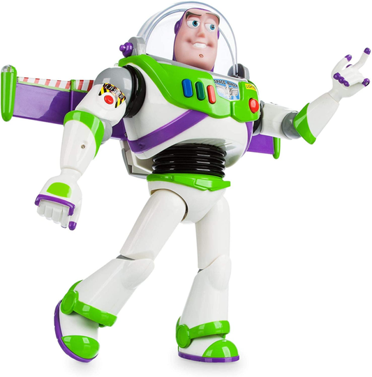 Disney Store Official Buzz Lightyear Interactive Talking Action Figure from Toy Story, Features 10+ English Phrases, Interacts with Other Figures and Toys : Toys & Games