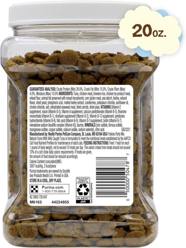 Purina Friskies Natural Cat Treats, Party Mix Natural Yums With Wild Caught Tuna