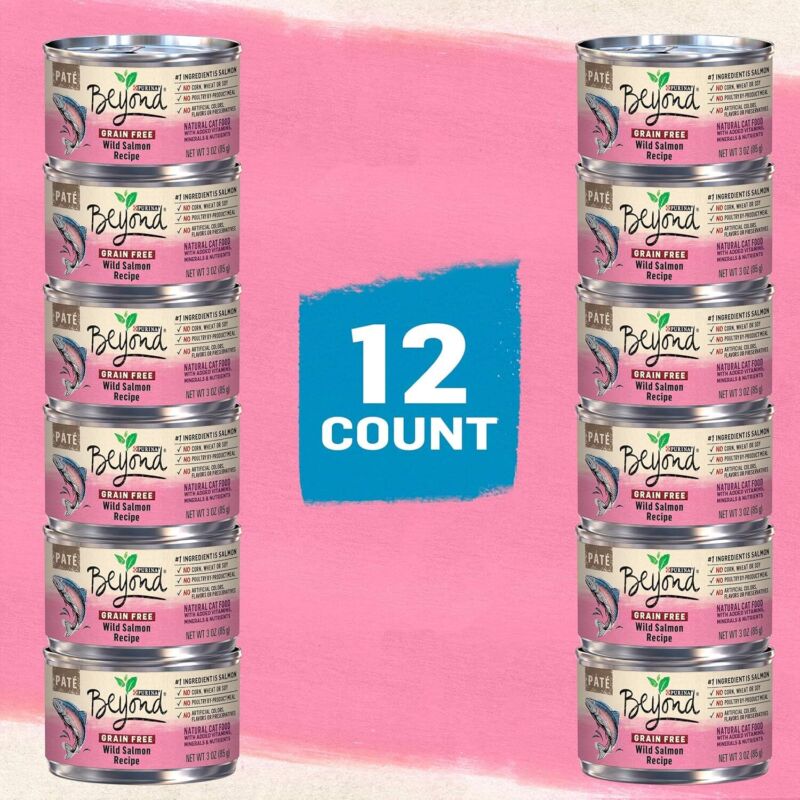 Purina Beyond Wild Salmon Recipe Grain Free Wet Cat Food Pate - (Pack of 12) 3 oz. Cans : Pet Supplies