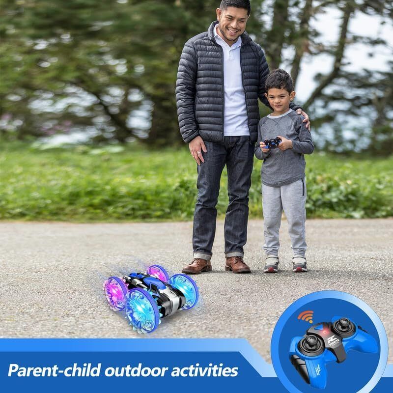 Amphibious RC Car 4WD Stunt Truck Waterproof Remote Control Toy for Boys Girls