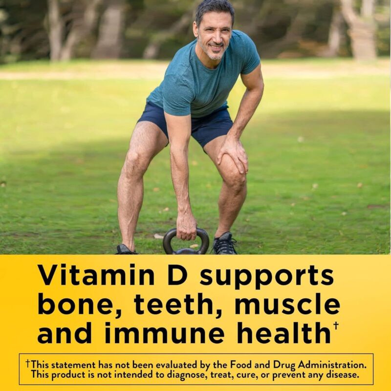 Nature Made Vitamin D3 K2, 5000 IU (125 mcg) Vitamin D, Dietary Supplement for Bone, Teeth, Muscle and Immune Health Support, 30 Softgels, 30 Day Supply : Health & Household