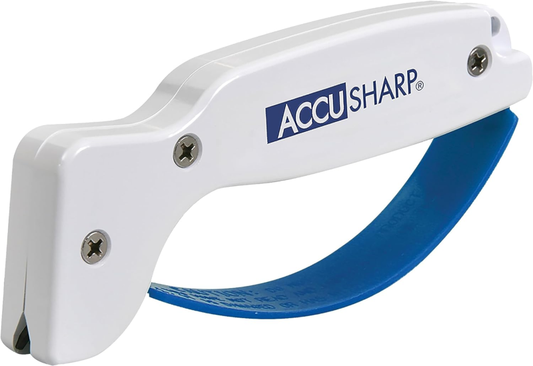 AccuSharp Knife Sharpener, Ergonomic Comfortable Handle, Compact & Easy to Use, Restore and Hone Straight & Serrated Knives, White : Home & Kitchen