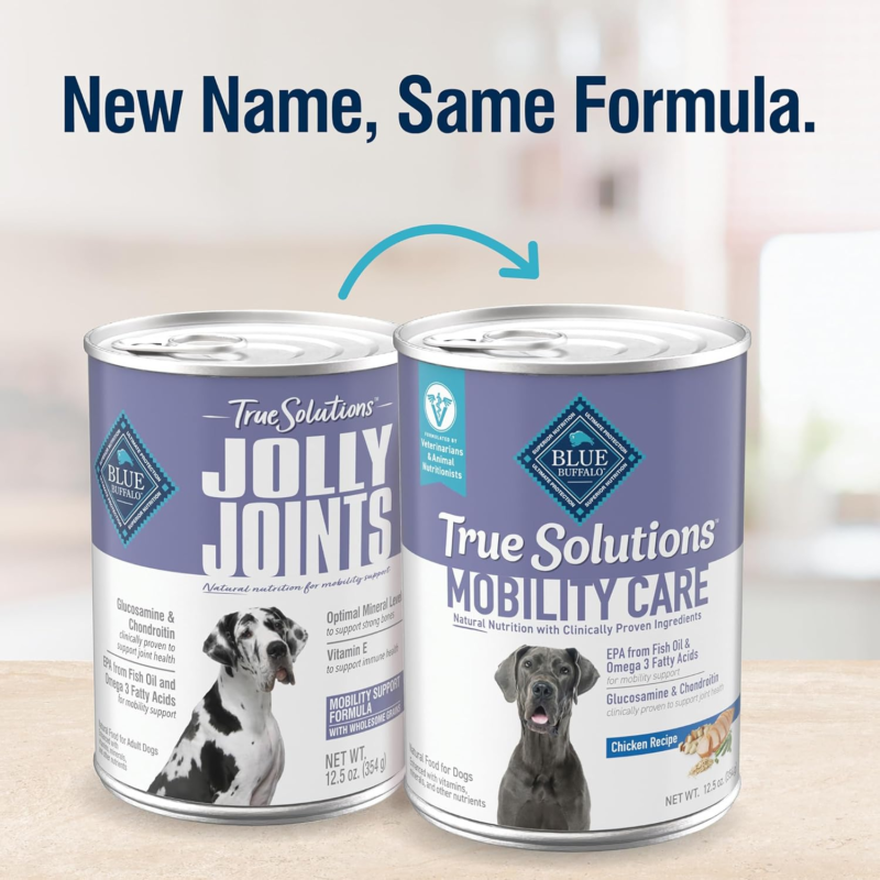 Blue Buffalo True Solutions Mobility Care Wet Dog Food for Adult Dogs, Made with Natural Ingredients, Chicken, 12.5-oz. cans (12 Count) : Pet Supplies