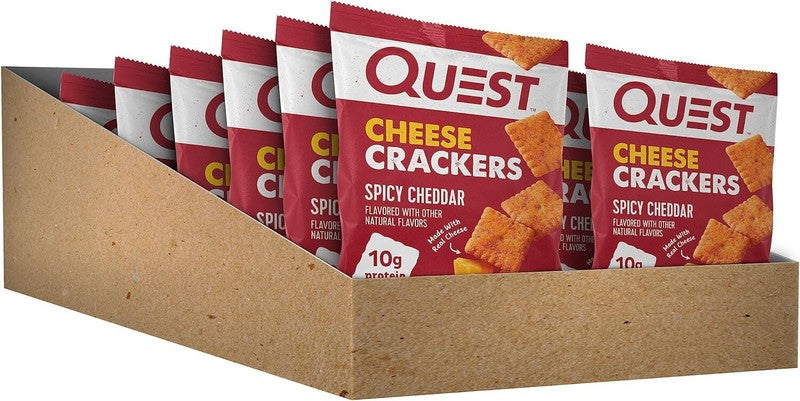 Quest Nutrition Cheese Crackers, Spicy Cheddar Blast, 10g of Protein, Low Carb, Made with Real Cheese, 12 Count (1.06 oz bags) : Quest Nutrition: Health & Household