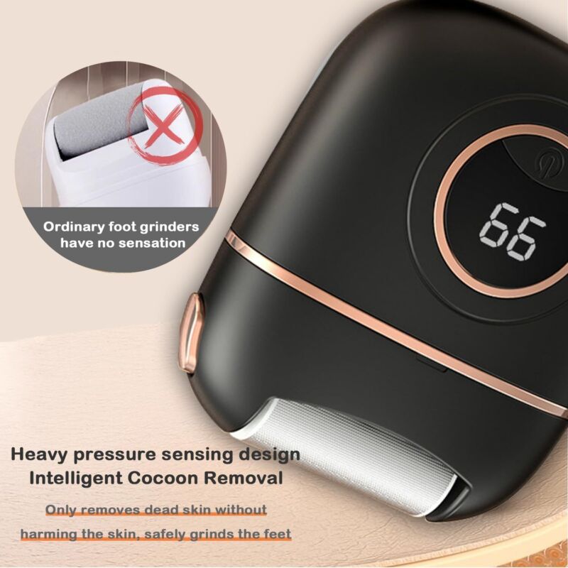 Electric Foot File Callus Remover Rechargeable Pedicure Kit for Men Women Black