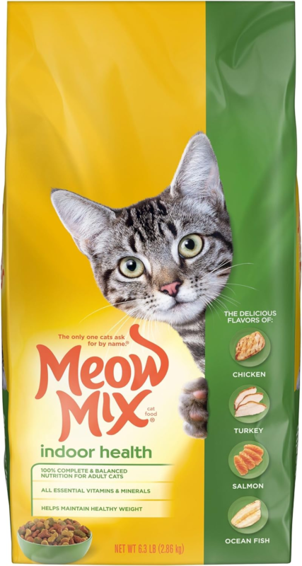Meow Mix Indoor Health Dry Cat Food, 6.3 Pound Bag : Dry Pet Food : Pet Supplies
