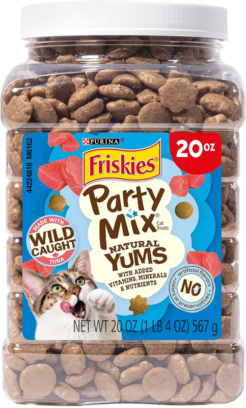 Purina Friskies Natural Cat Treats, Party Mix Natural Yums With Wild Caught Tuna