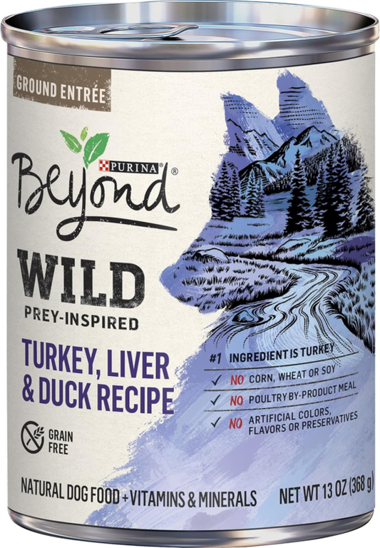 Purina Beyond High Protein, Grain Free, Natural Pate Wet Dog Food, WILD Turkey, Liver & Duck Recipe - (Pack of 12) 13 oz. Cans: Pet Supplies: Amazon.com
